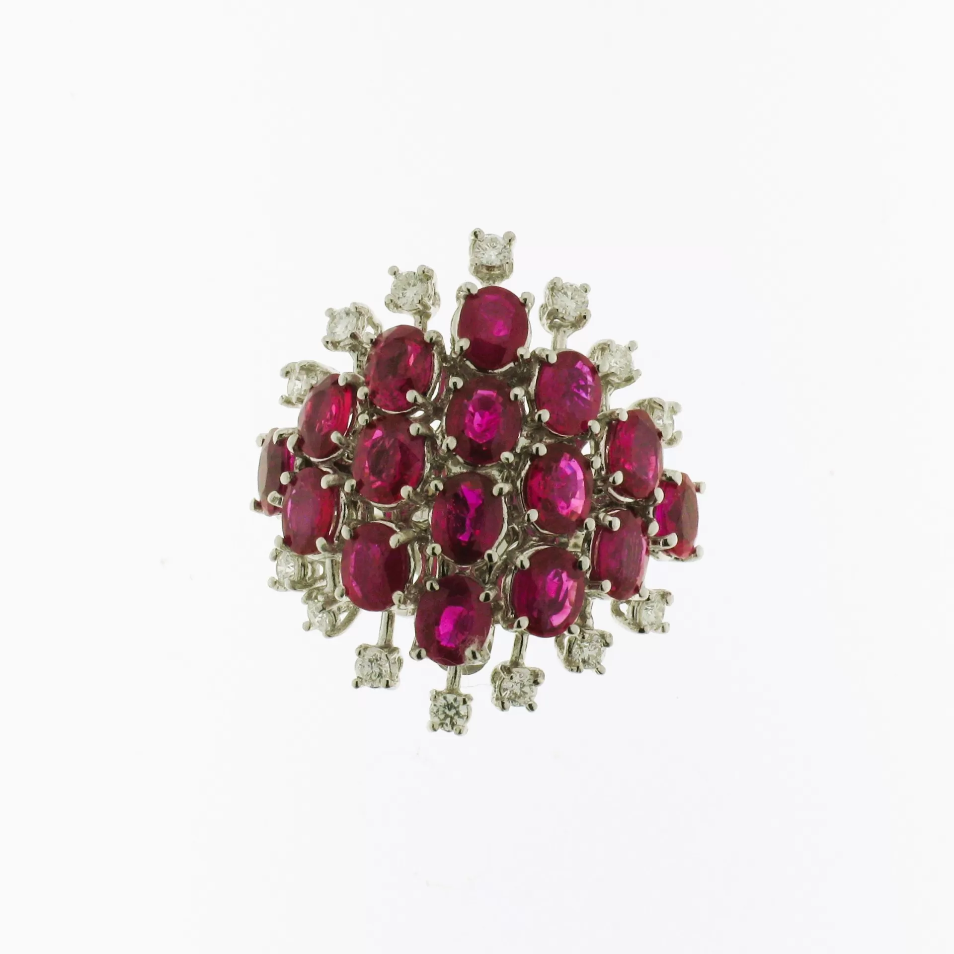 Ring with Diamonds and Rubies ovals